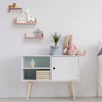 Set Of 3 Picture Ledge Shelf For Kids' Room Pink - InPlace - Image 6