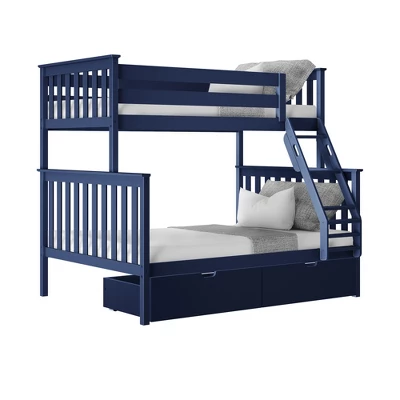 Max & Lily Twin Over Full Bunk Bed With Under Bed Storage Drawers - Image 8