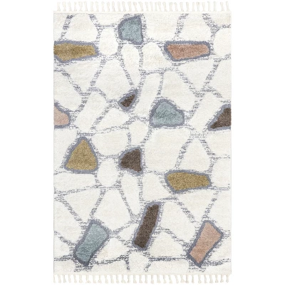 Zende Colorful Stones Kids Tassel Area Rug - Image 9