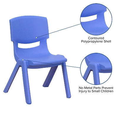 Flash Furniture 4 Pack Plastic Stackable School Chair With 12'' Seat Height - Image 2