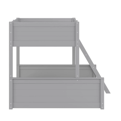 Twin Over Full Capri Wood Bunk Bed Gray - Hillsdale Furniture - Image 3