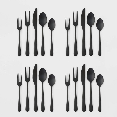 20pc Harrington Flatware Set Black - Threshold™ - Image 3