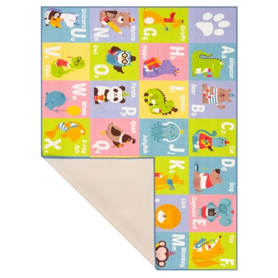 KC CUBS Boy & Girl Kids ABC Alphabet Animal Educational Learning & Fun Game Play Area Non Slip Nursery Bedroom Classroom Rug Carpet - Image 7