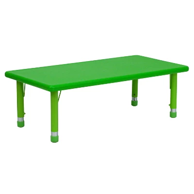Emma And Oliver 24"W X 48"L Rectangular Plastic Height Adjustable Activity Table - Image 10