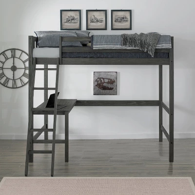 Twin Crosswinds Complete Loft Bed Wirebrush Gray - Hillsdale Furniture