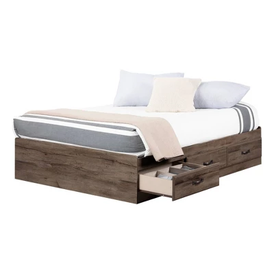 Full Ulysses Mates Bed With 3 Drawers Fall Oak - South Shore - Image 5