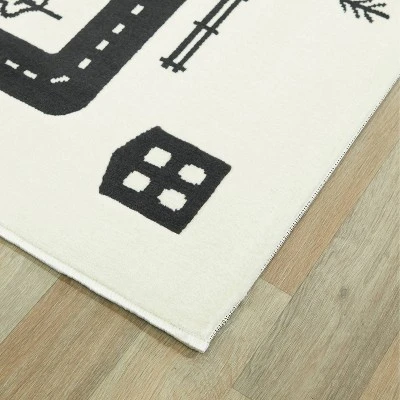 4'1"x5'6" Roadmap Black/White Rug - Balta Rugs - Image 3