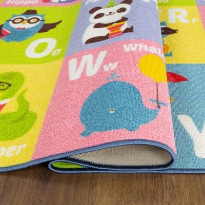 KC CUBS Boy & Girl Kids ABC Alphabet Animal Educational Learning & Fun Game Play Area Non Slip Nursery Bedroom Classroom Rug Carpet - Image 6