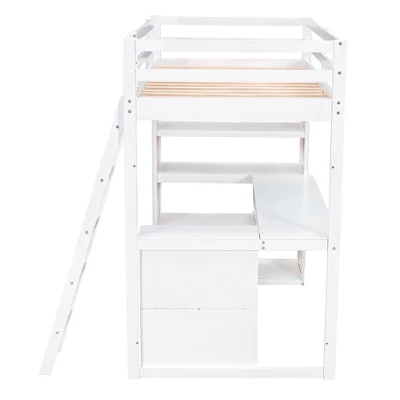 Loft Bed With Ladder, Shelves, And Desk - ModernLuxe - Image 7