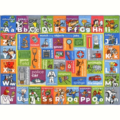 KC CUBS | Looney Tunes Boy & Girl Kids ABC Alphabet, Jobs & Objects Educational Learning & Play Nursery Bedroom Classroom Rug Carpet - Image 10
