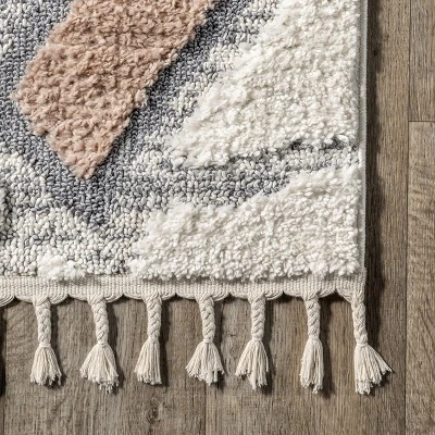 Zende Colorful Stones Kids Tassel Area Rug - Image 4