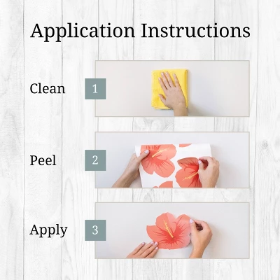 Tropical Flowers (Hibiscus) Wall Decor - Decalcomania - Image 7