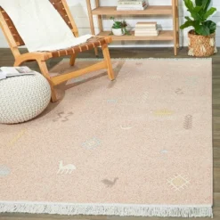 Chana Tribal Flatweave Kids' Rug Pink - Balta Rugs