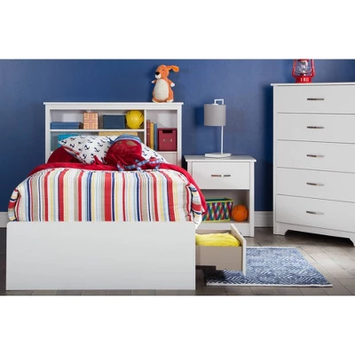 Twin Fusion Mates Bed With 3 Drawers Pure White - South Shore