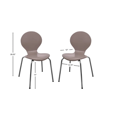Set Of 2 Kids' Bentwood Chairs With Chrome Legs - Gift Mark - Image 3