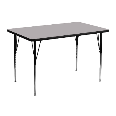 Flash Furniture 30''W X 48''L Rectangular Thermal Laminate Activity Table - Standard Height Adjustable Legs - Image 9