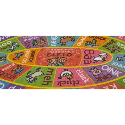 KC CUBS Boy & Girl Kids ABC Alphabet W/ Animals & Sounds Educational Learning & Fun Game Play Nursery Bedroom Classroom Oval Rug Carpet - Image 5