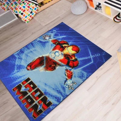 Marvel Iron Man 54"x78" Area Rug Blue