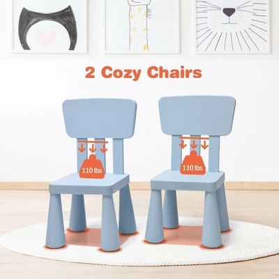 Costway Kids Table & 2 Chairs Set Toddler Activity Play Dining Study Desk Baby Gift - Image 8