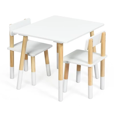 Costway Kids Wooden Table & 2 Chairs Set Children Activity Table Set - Image 9