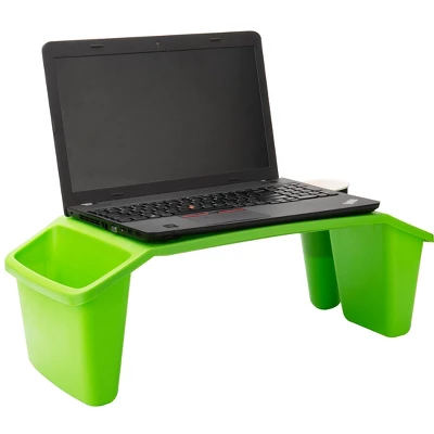 Mind Reader Kids’ Lap Desk, Freestanding Portable Table With Side Pockets, Plastic, Green, 2-Pack - Image 5