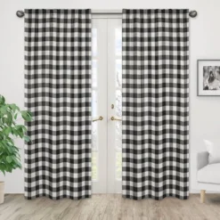 2pk Buffalo Check Window Panel Black And White - Sweet Jojo Designs