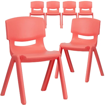 Flash Furniture 6 Pack Plastic Stackable School Chair With 13.25" Seat Height - Image 4