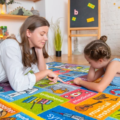 KC CUBS | Looney Tunes Boy & Girl Kids ABC Alphabet, Jobs & Objects Educational Learning & Play Nursery Bedroom Classroom Rug Carpet - Image 7