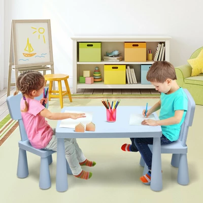 Costway Kids Table & 2 Chairs Set Toddler Activity Play Dining Study Desk Baby Gift