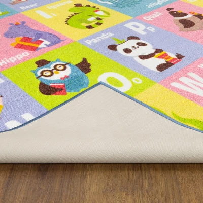 KC CUBS Boy & Girl Kids ABC Alphabet Animal Educational Learning & Fun Game Play Area Non Slip Nursery Bedroom Classroom Rug Carpet - Image 8