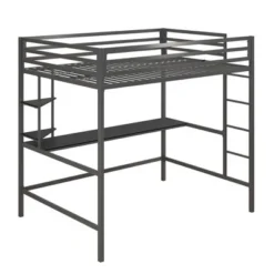 Full Maxwell Metal Loft Bed With Desk & Shelves - Novogratz