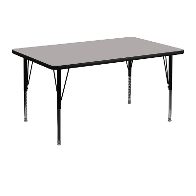Flash Furniture 30''W X 48''L Rectangular HP Laminate Activity Table - Height Adjustable Short Legs - Image 2
