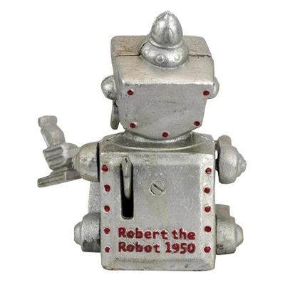 Design Toscano Robert The Robot Die-Cast Iron Mechanical Coin Bank - Image 3