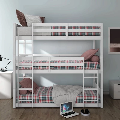 Twin Capri Wood Triple Bunk Bed White - Hillsdale Furniture - Image 7
