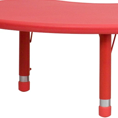 Flash Furniture 35"W X 65"L Half-Moon Plastic Height Adjustable Activity Table - Image 4