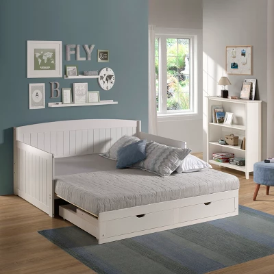 King Harmony Daybed With Conversion White - Alaterre Furniture - Image 7