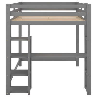 Full Size Loft Bed With Built-in Desk And Shelves - ModernLuxe - Image 6