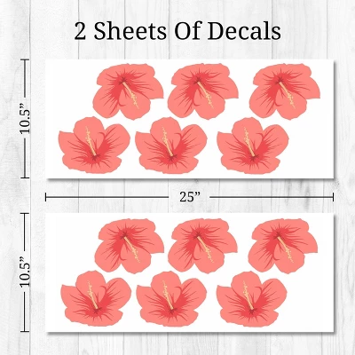 Tropical Flowers (Hibiscus) Wall Decor - Decalcomania - Image 6