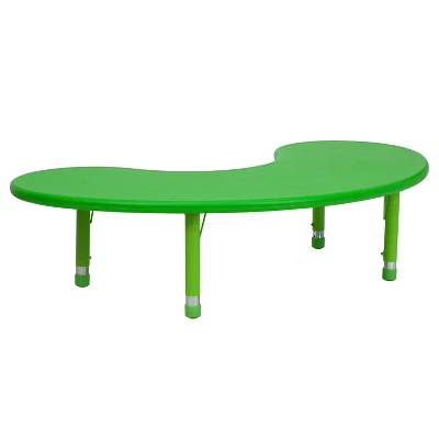 Flash Furniture 35"W X 65"L Half-Moon Plastic Height Adjustable Activity Table - Image 12