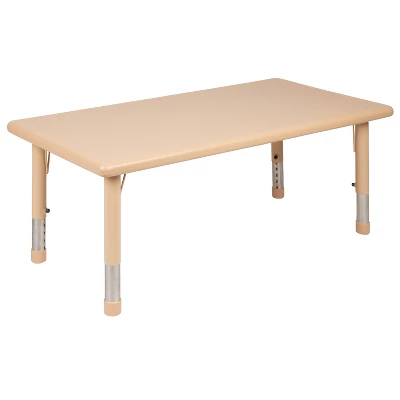 Emma And Oliver 24"W X 48"L Rectangular Plastic Height Adjustable Activity Table - Image 11