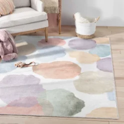 Well Woven WatercolorDot Kids Area Rug