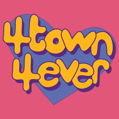 Women's Turning Red 4Town 4Eva Heart Racerback Tank Top