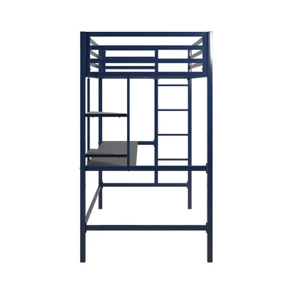 Twin Maxwell Metal Loft Bed With Desk & Shelves Blue/Black - Novogratz - Image 5