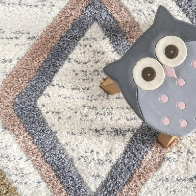 Lillie Abstract Diamond Kids Tassel Area Rug - Image 5