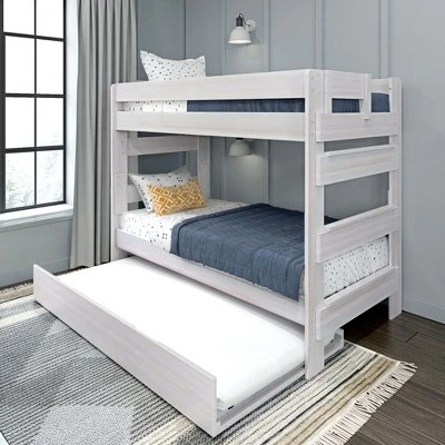 Max & Lily Farmhouse Twin Over Twin Bunk Bed With Trundle