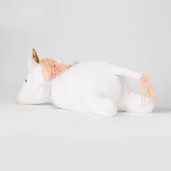 Unicorn Weighted Plush Kids' Throw Pillow White/Blush - Pillowfort™