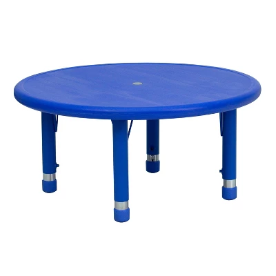 Flash Furniture 33" Round Plastic Height Adjustable Activity Table - Image 8
