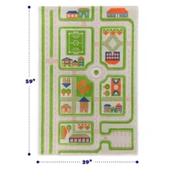 39"x59" Traffic Green 3D Play Rug - IVI