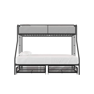 Twin Over Full Jeremy Bunk Bed With Storage Drawers Black - Room & Joy - Image 3