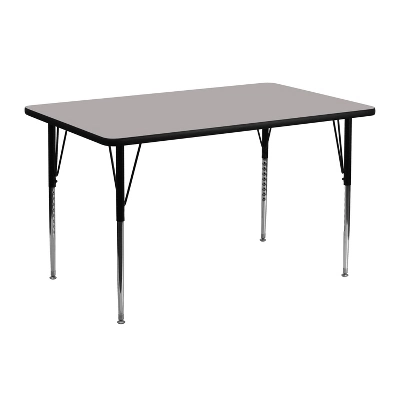 Flash Furniture 24''W X 48''L Rectangular HP Laminate Activity Table - Standard Height Adjustable Legs - Image 3
